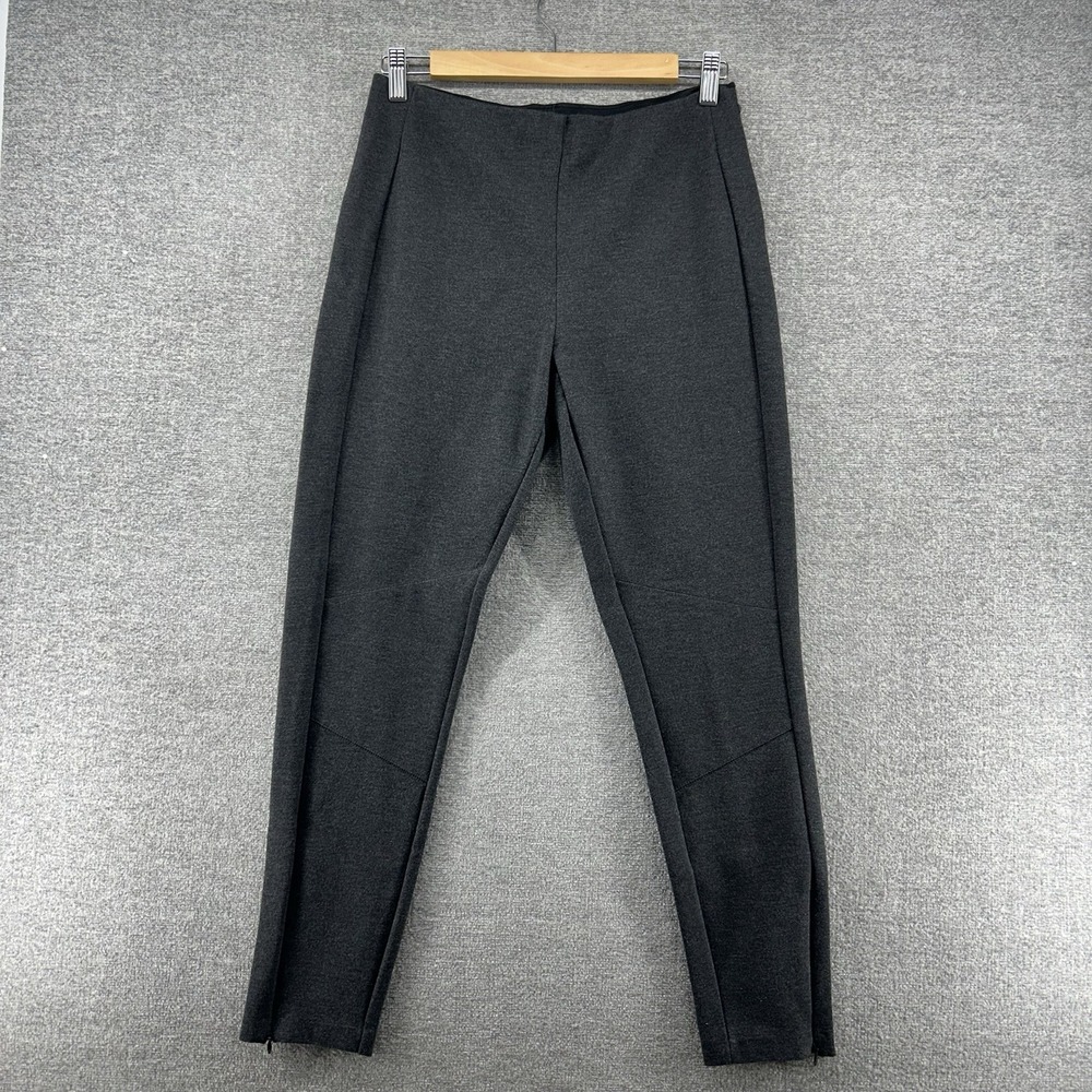 Polo Ralph Lauren Fleece Leggings Pants Women Size 10 Gray Zip Ankle Activewear